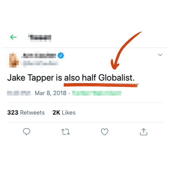 globalist social media example