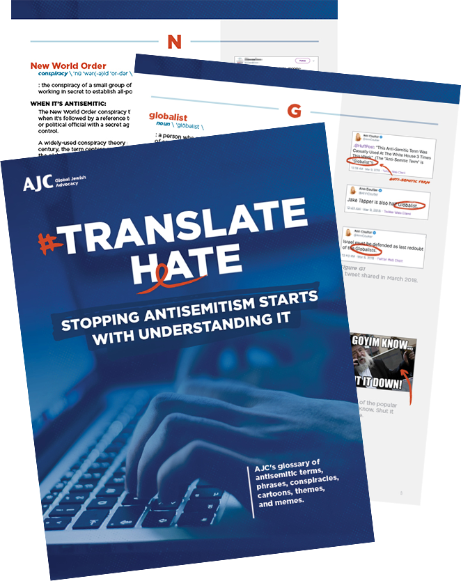 Screenshots of AJC Translate Hate Glossary